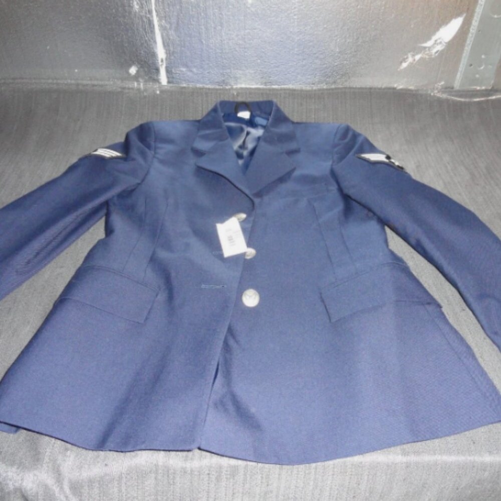NEW 3 BUTTON COAT JACKET UNIFORM WOMENS sz6MR AIRMAN USAF DRESS BLUE JM 358